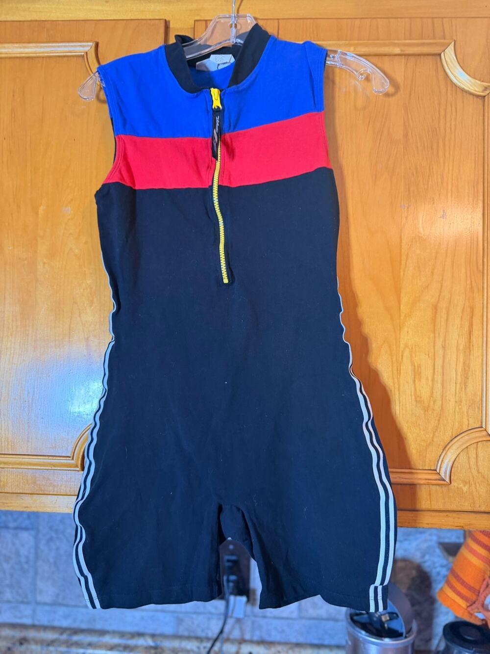 black romper zipper front XL biker shorts multi color